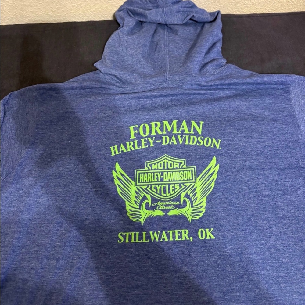 Harley-Davidson women’s Purple Tshirt Hoodie with Neon Yellow Logo 2XL